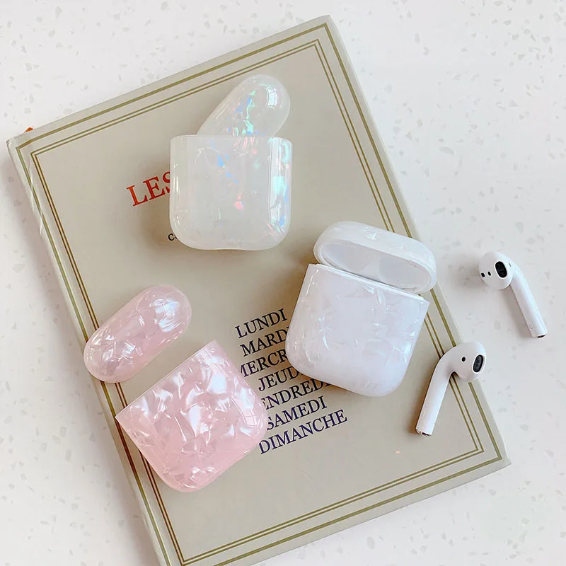 Чехол для AirPods, роскошный мягкий силиконовый чехол из ТПУ с рисунком раковины, чехол для наушников s для Apple Airpods 2, чехол Funda Girl