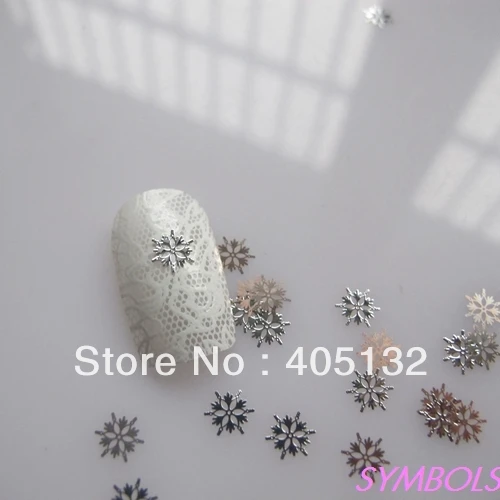 Прибл. 1000 шт./пакет металлические серебряные снежинки дизайн не клейкие ломтики