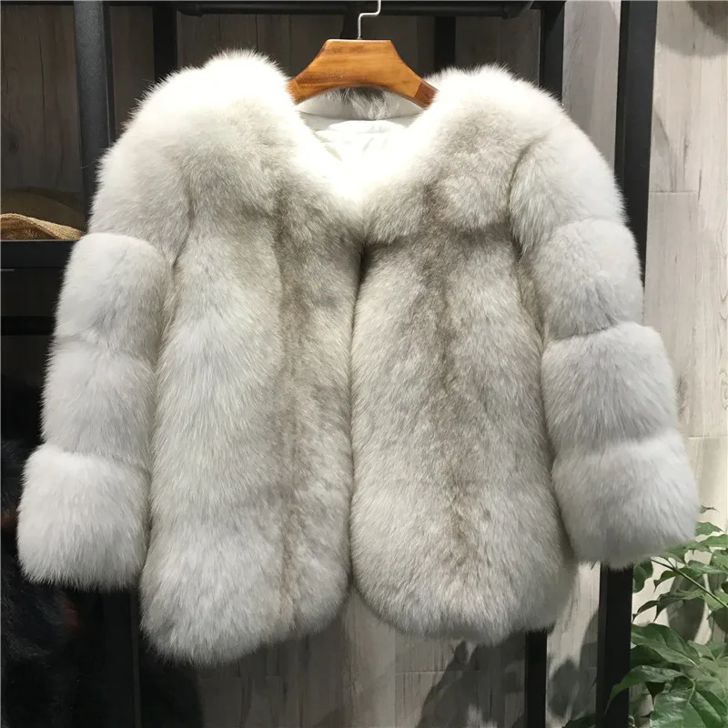Женская куртка из натурального Лисьего меха, женская шуба из натурального Лисьего меха, зимняя верхняя одежда