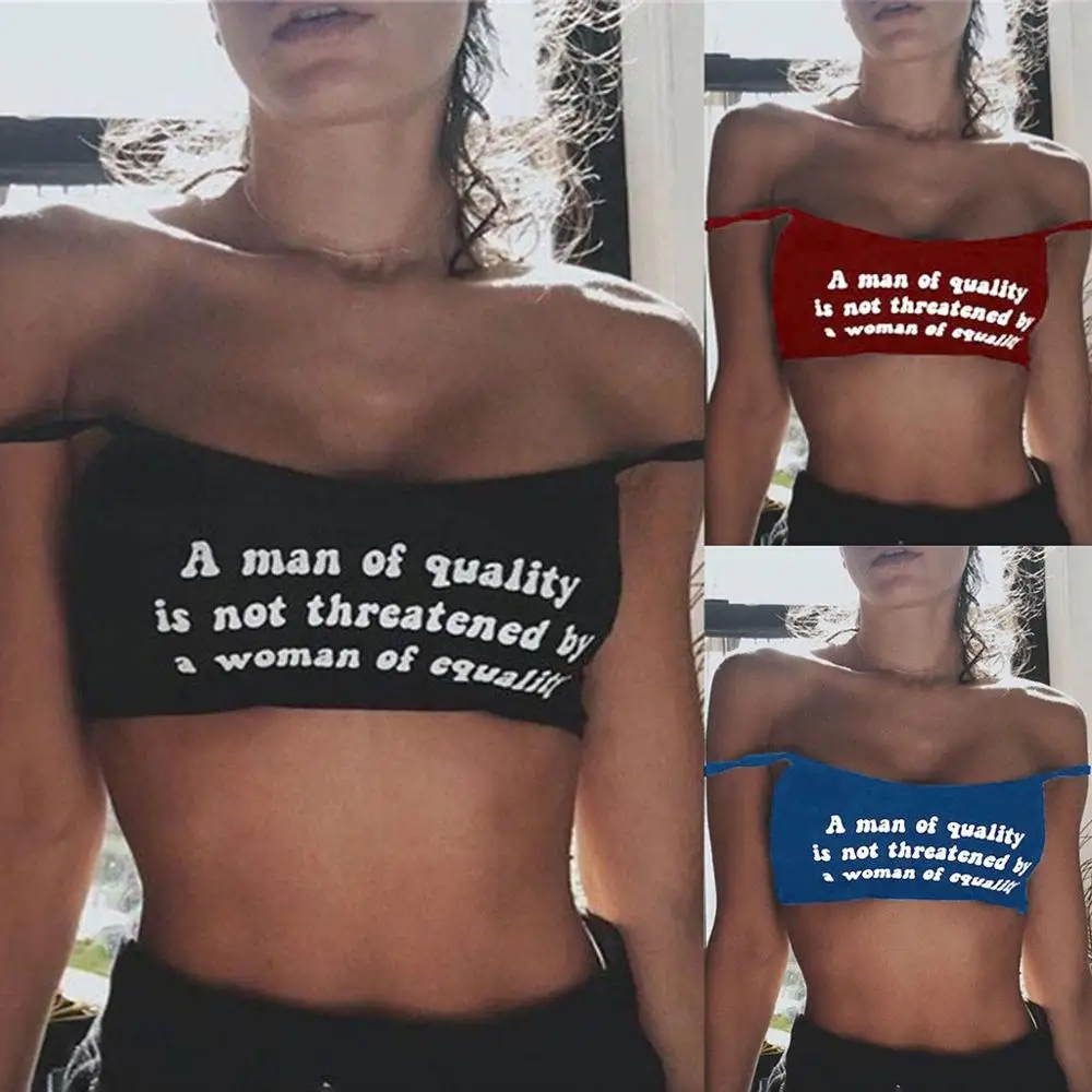 Женский короткий топ майка с длинным рукавом блузка принтом букв на бретелях