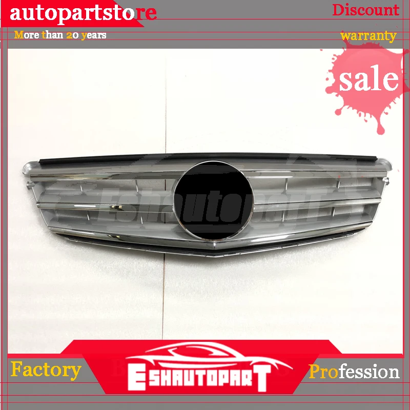 Серебристая/черная автомобильная гоночная гриль для Mercedes Benz W204 2008-2014 C63 AMG C350 C250