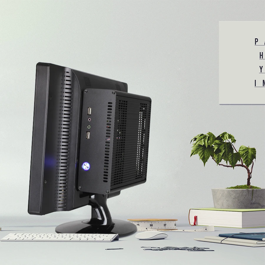 Алюминиевый корпус для настольного ПК Realan K3 Mini Itx шасси офиса поддержка OEM|Корпуса