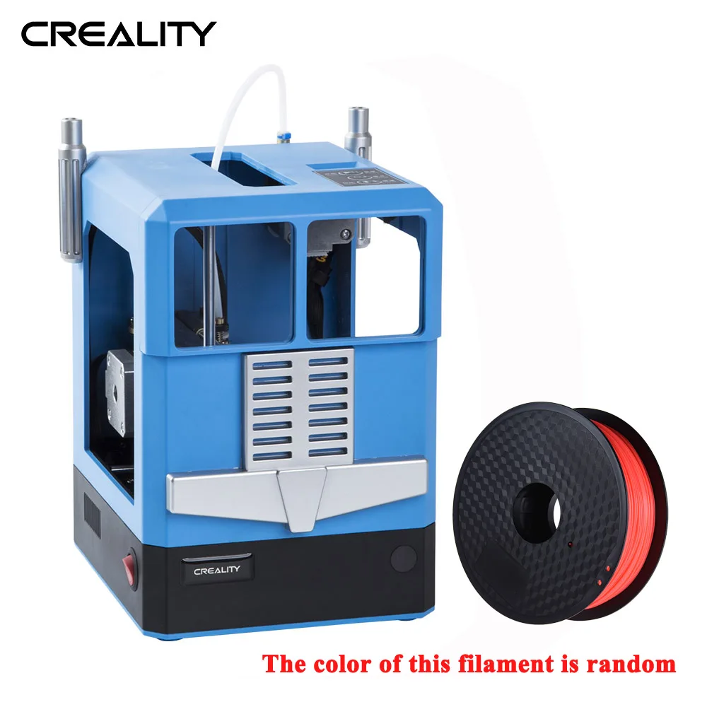 Creality 3D CR-100 компактный размер настольный 3d принтер Полностью Собранный 100*100*80 мм размер печати автоматическое выравнивание с пультом дистанционного управления - Цвет: Blue add 1KG PLA