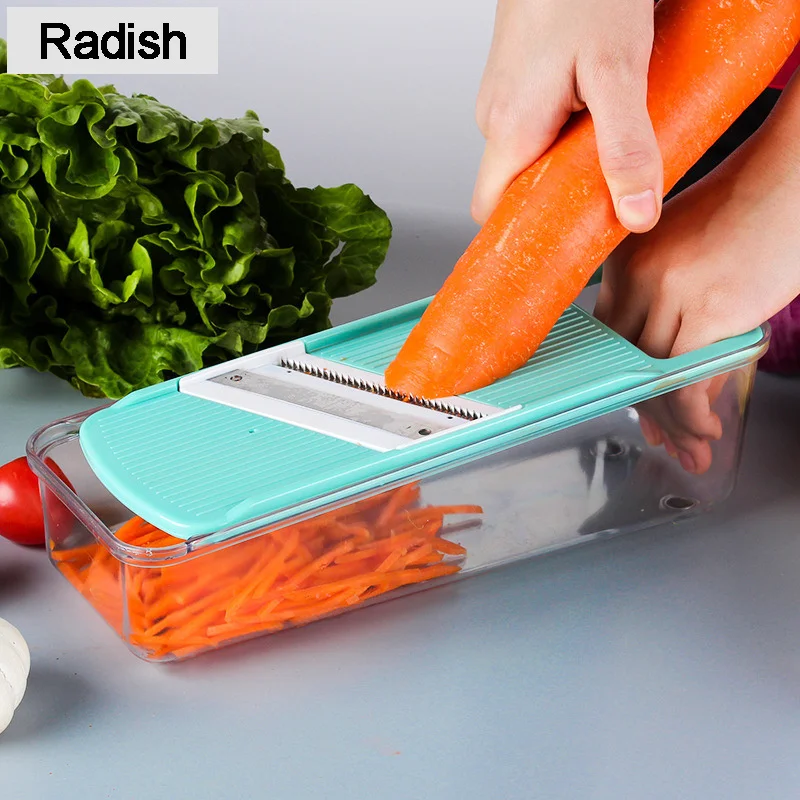 Многофункциональная терка ручная овощерезка с 3 лезвиями для картофеля морковки