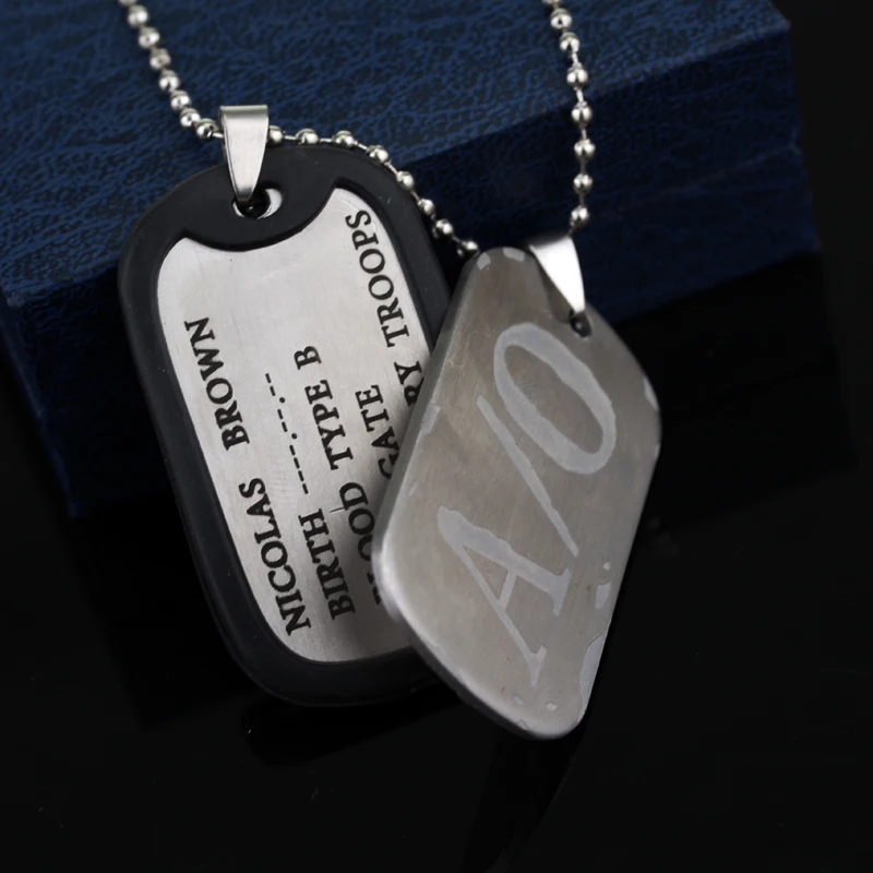 MQCHUN новая головной убор в стиле гангста A/0 Dog Tag Николас Браун наемных Цепочки и