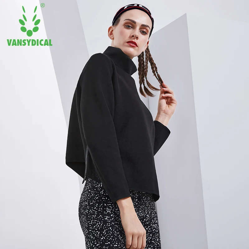 SPT Vansydical Autumn Winter Sports Sweater High-collar Running Gym Yoga Tops Women's Long Sleeve Fitness Workout Pullovers | Спорт и