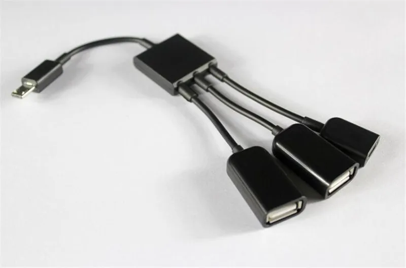 100 шт./лот * 3 в 1 микро usb OTG концентратор кабель разъем сплиттер порта USB зарядное