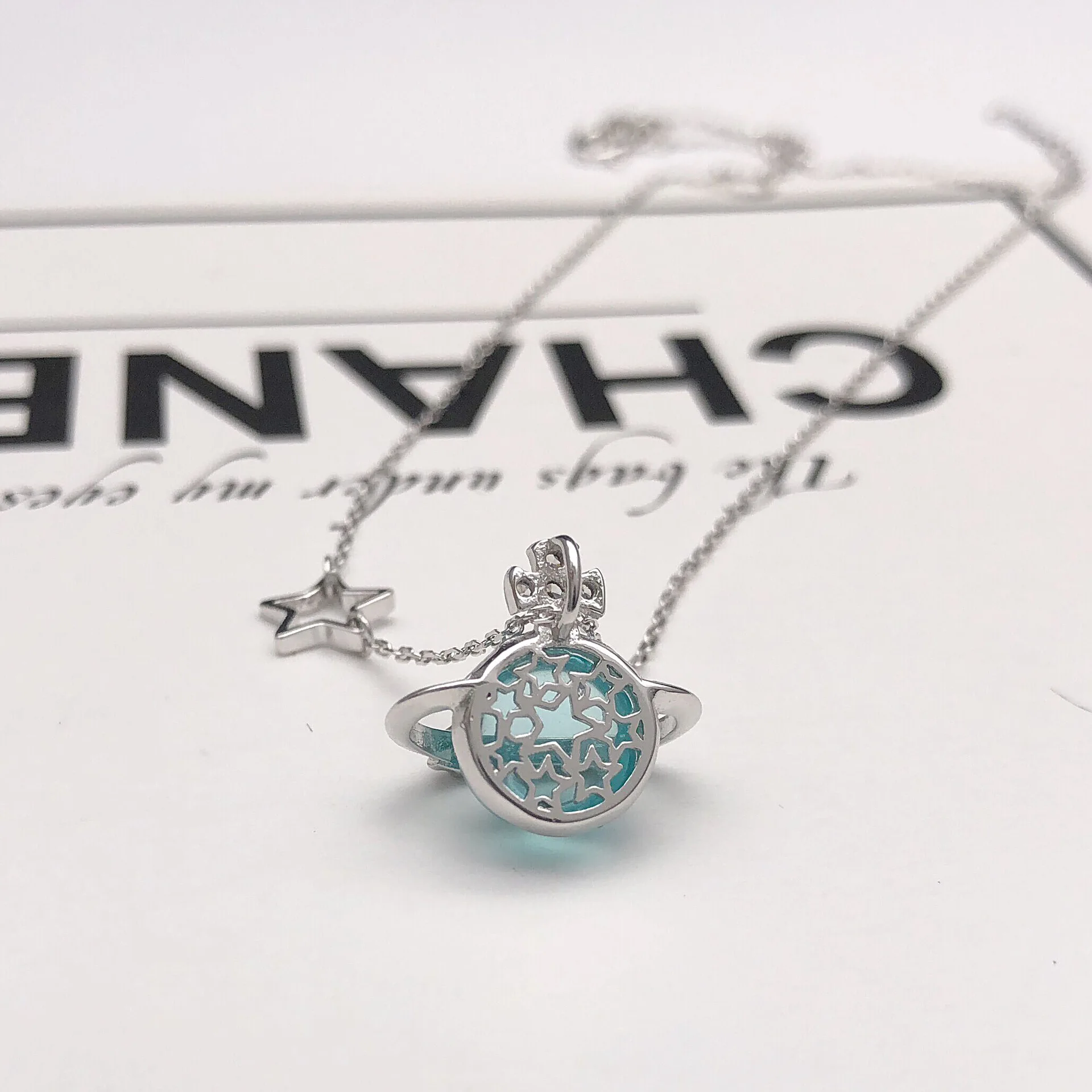 Ожерелье с кристаллами blue planet женское ожерелье из стерлингового серебра S925 пробы