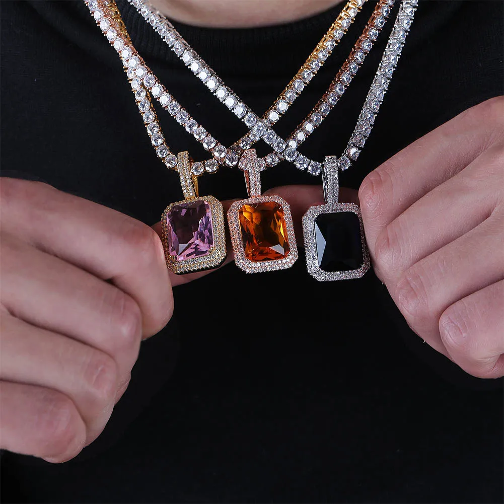 JINAO, новинка, ожерелье с подвеской ICED OUT, камни бесконечность, твердая задняя часть с теннисной цепью, хип-хоп ювелирные изделия, подарок