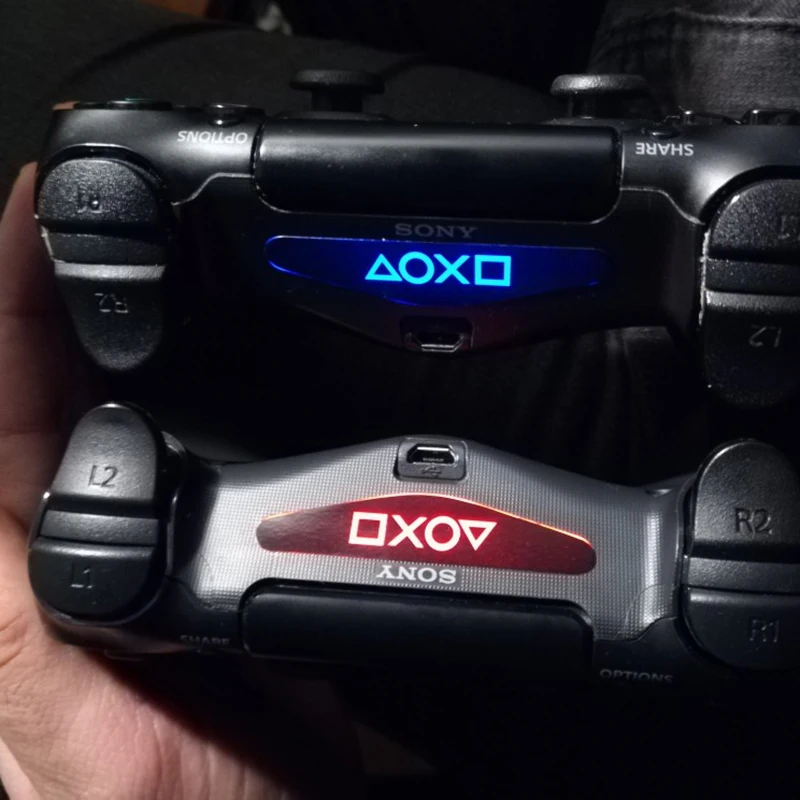 Для PS4, 4 шт., игровой светильник, виниловые наклейки, наклейка, светодиодный светильник, чехол для Playstation Dualshock 4, PS4 PRO, тонкий контроллер