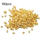 Застежка для сережек-гвоздиков, цвет золотосеребро, фурнитура с разъемами, фурнитура для изготовления ювелирных изделий, 100 шт.упак., 4 мм