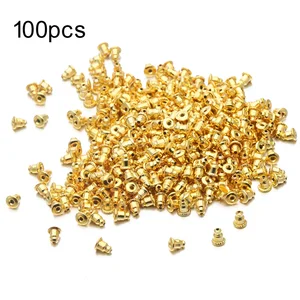 Застежка для сережек-гвоздиков, цвет золотосеребро, фурнитура с разъемами, фурнитура для изготовления ювелирных изделий, 100 шт.упак., 4 мм