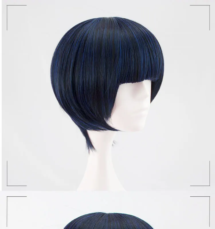 HSIU Новинка Высокое качество Tae Takemi косплей парик persona5 короткий синий черный смешанный костюм играть парики Хэллоуин костюмы волосы