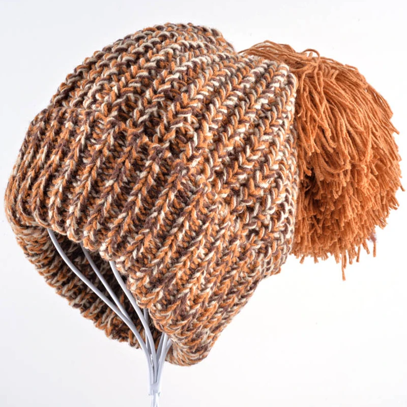 Модные gorros женские зимние шапки бини для женщин вязаный шерстяной берет большого размера Hairball волшебный цвет Теплые Элегантные шапочки для девочек