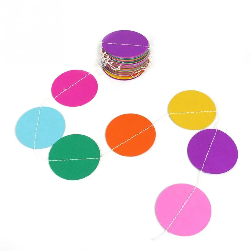 4 м красочные круглые Висячие бумажные гирлянды цепочка для домашней свадебной