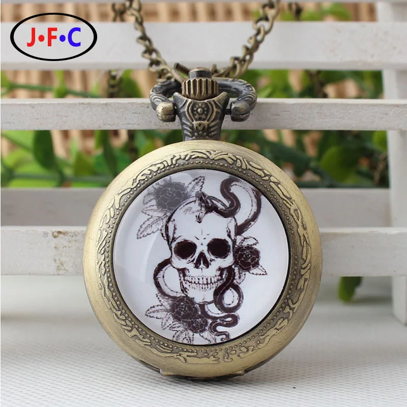 Quartz pocket watch skeleton to do the old clamshell bronze color student personality original gift | Наручные часы