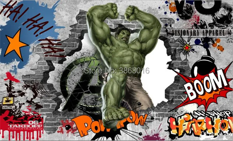 Мстители фото обои на заказ 3D обои Hulk граффити настенная Детская Спальня Гостиная Офис ТВ фон супер герой