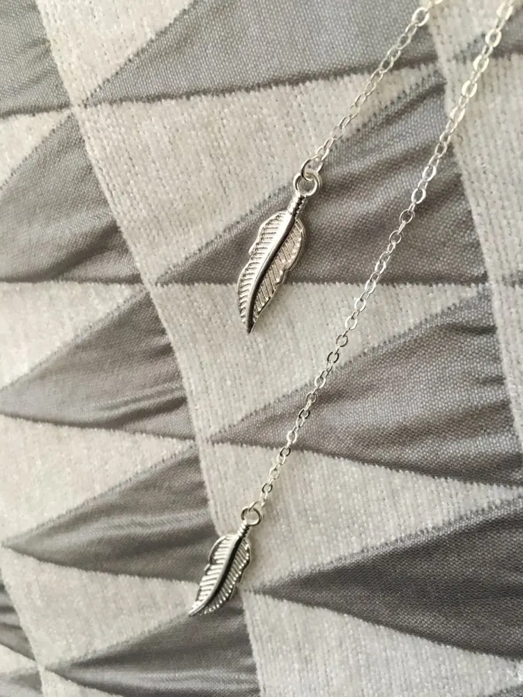 Летние цепочки Серебряные Позолоченные ожерелья кисточкой перо ожерелье для