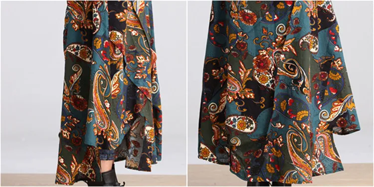 Осень-зима 2017 богемное длинное Цветочное платье для беременных женщин