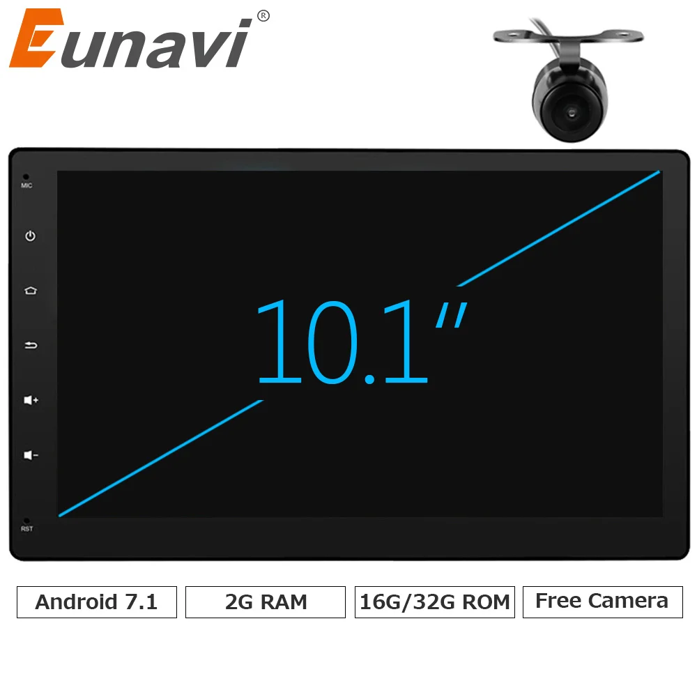 Eunavi 2 Din Android 7 1 2G ram Full-Touch автомобильный ПК планшет двойной din аудио gps Navi стерео