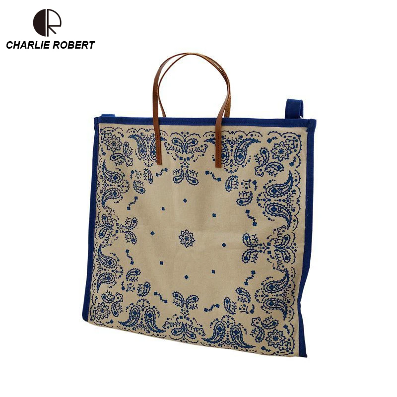 Женская Холщовая Сумка CR мягкая экологически безопасная с керамическим узором