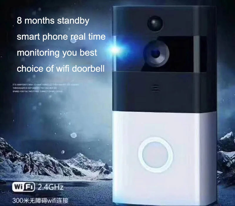 Низкое энергопотребление беспроводной wifi-звонок работа с Alexa видео дверной звонок телефон дверь удаленный камера монитор просмотра безопасности