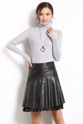 MESHARE New Fashion Real Sheep Leather Skirt O11