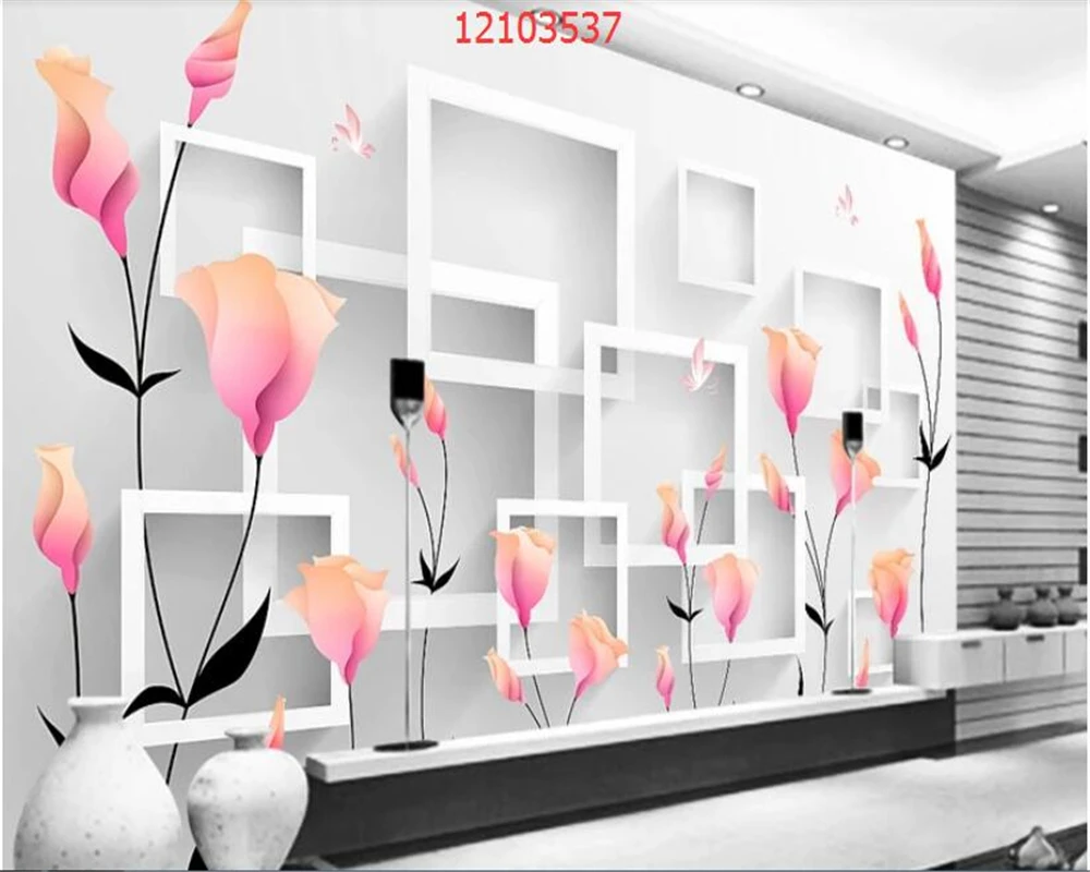 3D стерео обои креативный стиль цветочный Одуванчик черный и белый круг ТВ фон