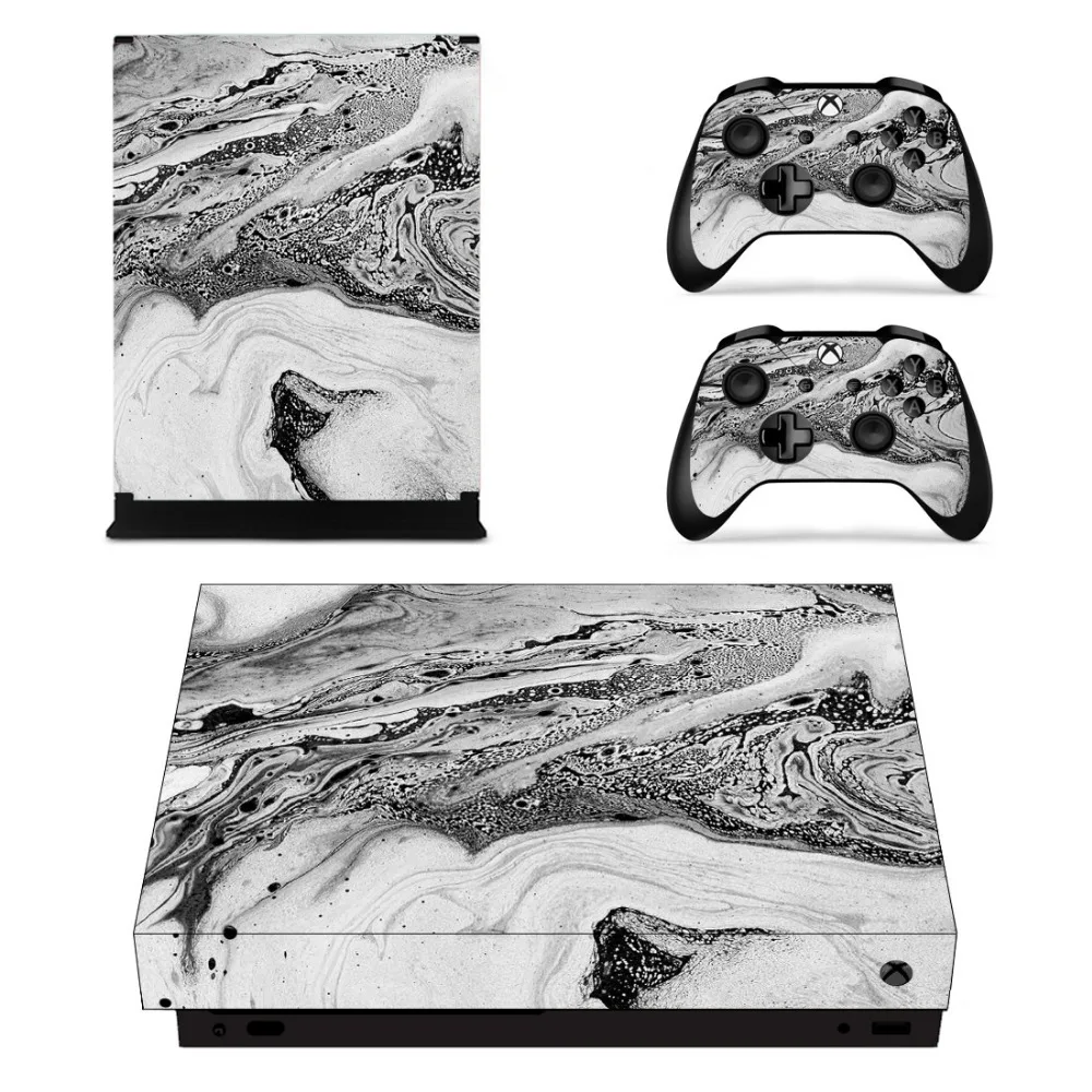 Полный набор лицевых пластин наклейки мрамора для Xbox One X консоли и два