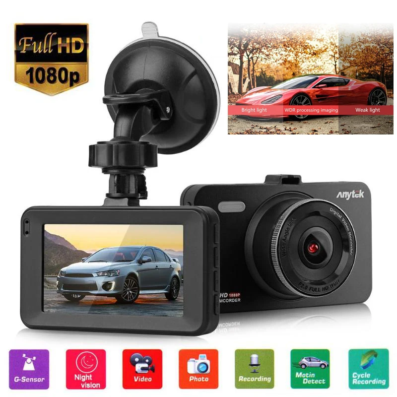 Автомобильный видеорегистратор Anytek A78 Full HD 1080 P с углом обзора 170 градусов