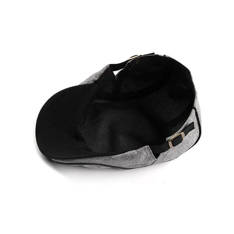 

Spring Summer New Vintage Simple Beret Buckle Flat Caps Casual Visors Adjustable Hat For Women Men