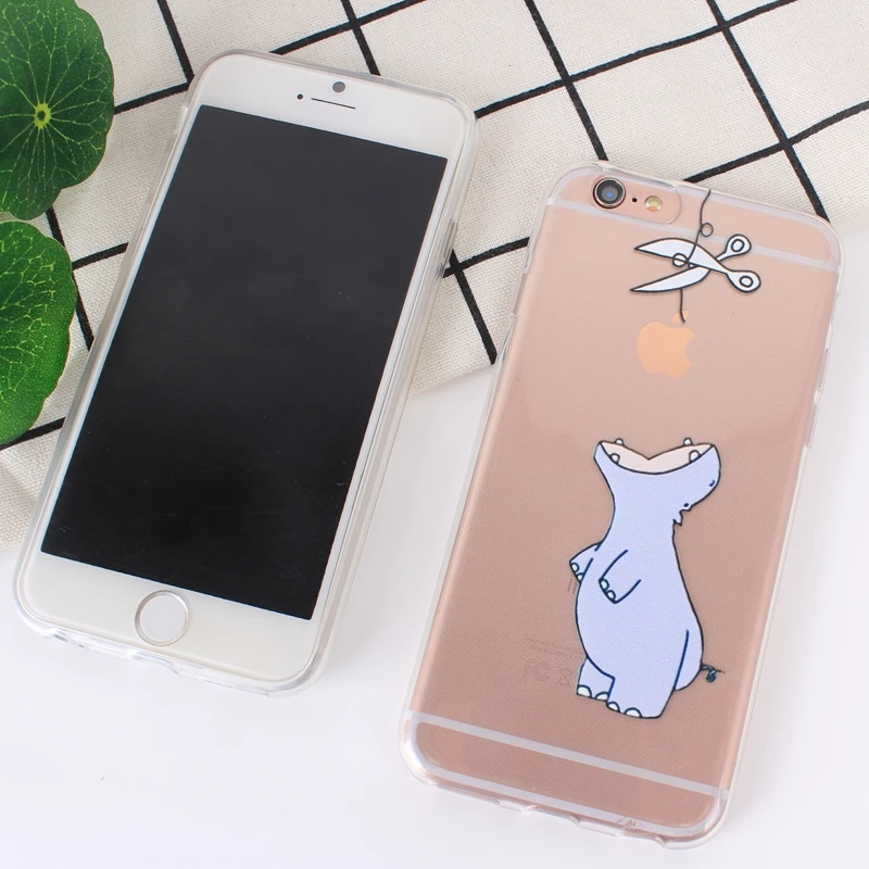 Чехол для телефона 5 S se прозрачный милый мультяшный Пингвин Бегемот мягкий чехол