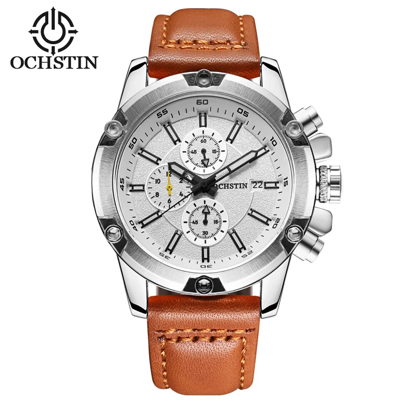 OCHSTIN 2018 новые роскошные Брендовые мужские модные спортивные часы с кожаным