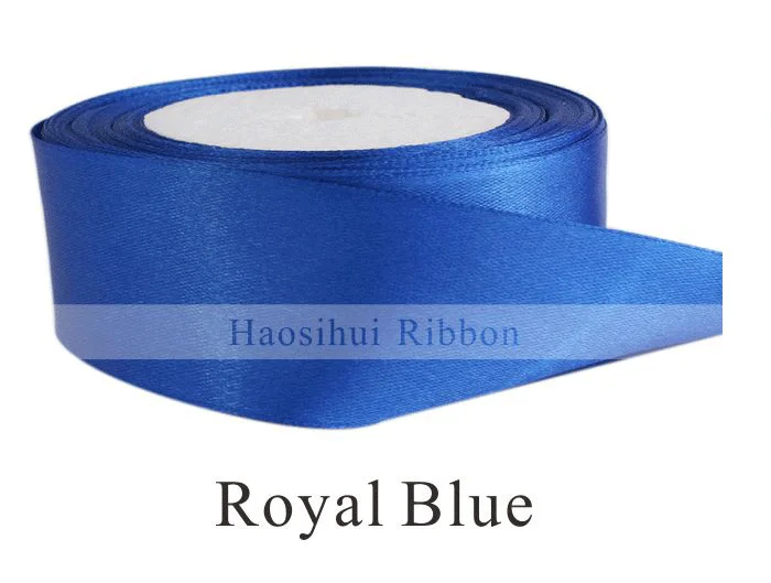 Royal Blue 5/"(15 мм) 25 ярдов/LotWedding атласные шелковые ленты односторонние ленты подарочная упаковка кружева DIY Аксессуары 32 Цвета - Цвет: Royal Blue