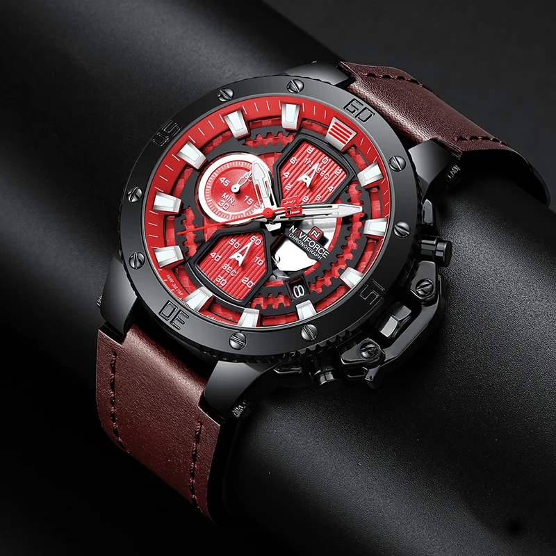 Часы наручные NAVIFORCE Мужские кварцевые модные спортивные брендовые Роскошные