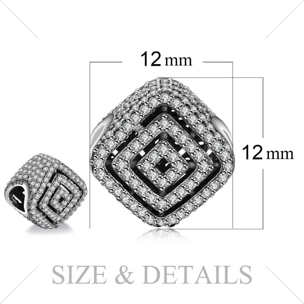 Jewelrypalace стерлингового серебра 925 прямоугольник лабиринт жемчужный бисер