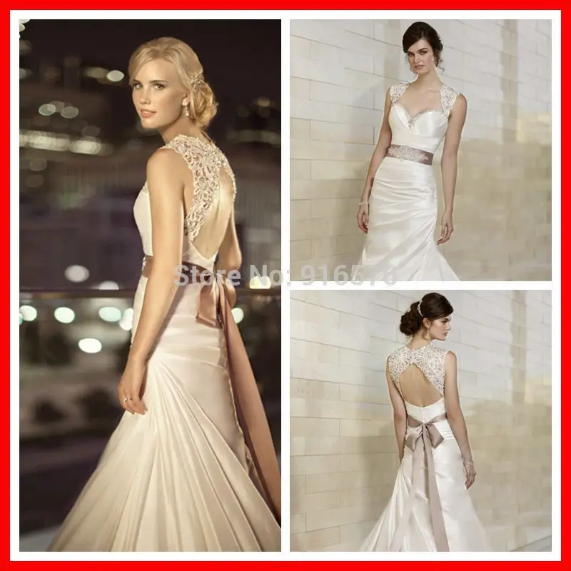 Милая Декольте Высокой драмы Дизайнер Атласная Длинные Свадебное Платье С