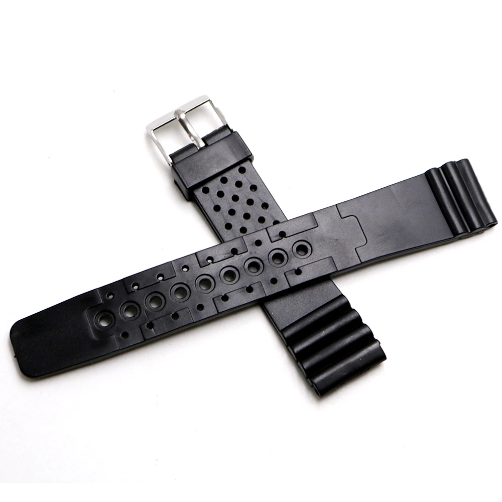 

Rolamy 20mm Watch Band Strap Belt Silicone Rubber Straight End Wrist For Rolex Omega Panerai Black Replacement Watchband