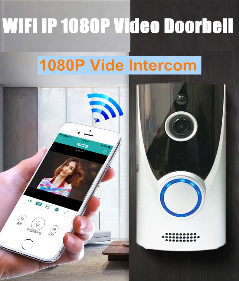 UCYBO wifi видео дверной звонок 1080P HD беспроводной видеодомофон для домашней безопасности ip-камера Infared IR pir сигнализация видеодомофон