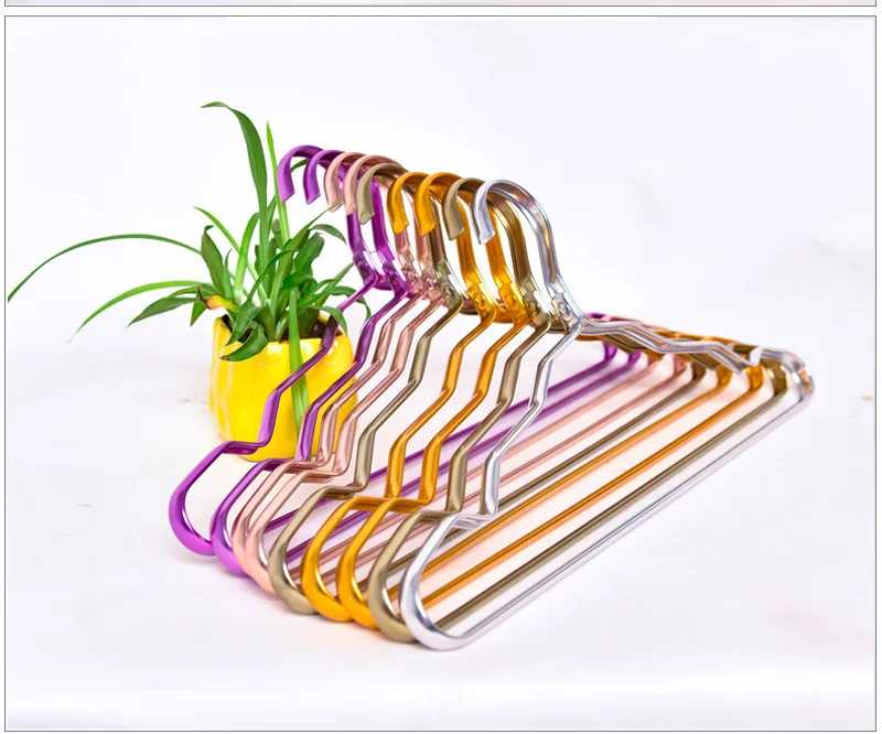Promotion Full Aluminium Alloy Metal Fashion Clothes Hanger Household Adult Pajamas Suit-dress Men's Wear Rose Gold