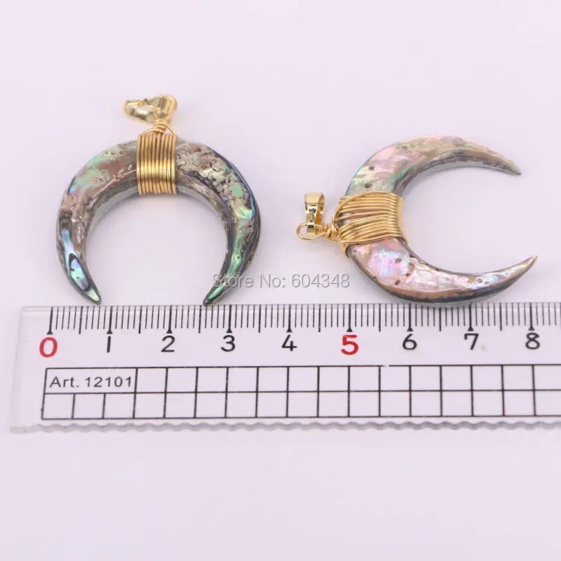 5 шт. подвеска в виде полумесяца|horn pendant|wire wrapshell horn |