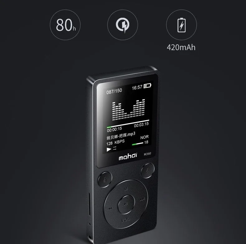 8G 1,8 дюймов MP4 плеер Металлический MP4 музыкальный плеер Mahdi M360 HD экран OTG встроенный динамик поддержка видео музыки запись изображения FM