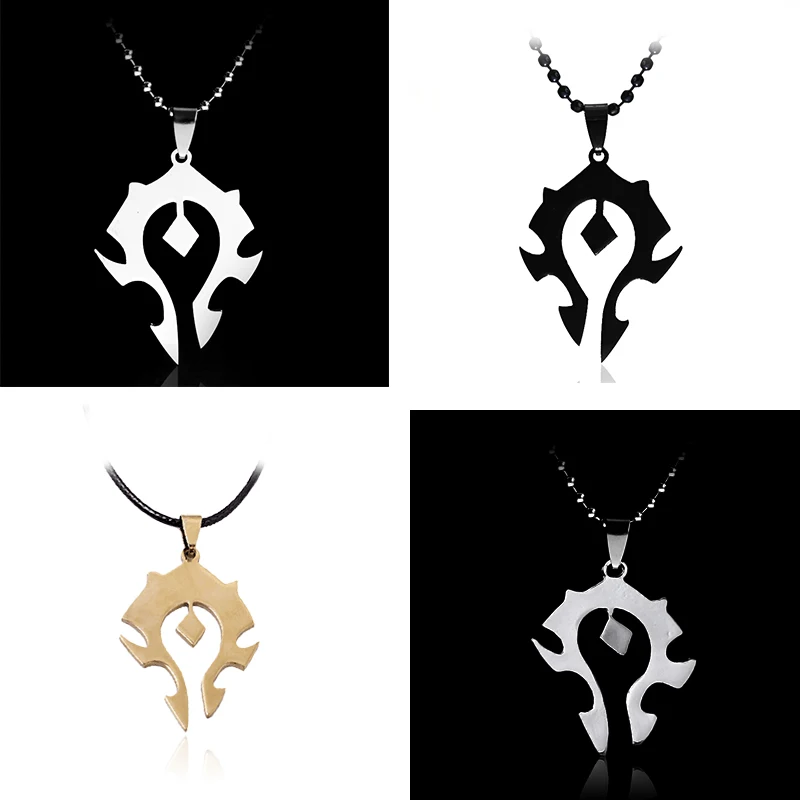 Ожерелье из нержавеющей стали с логотипом World of Warcraft Horde|gold pendant necklace|charm necklacependant