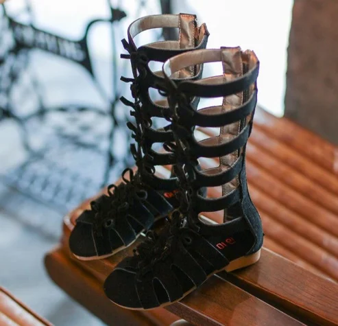 Новинка лета 2019 европейская детская обувь римские сандалии с открытым носком для