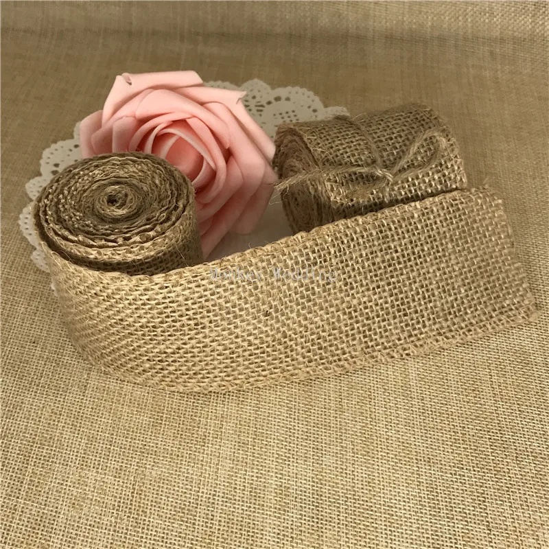 2 м x 5 см Натуральная винтажная джутовая мешковатая лента деревенский свадебный