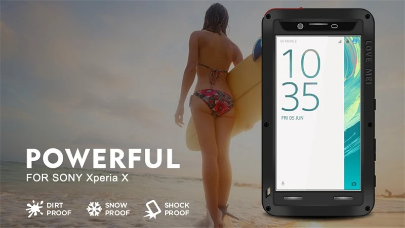 LOVE MEI металлический алюминиевый чехол для sony Xperia X, мощный защитный противоударный водонепроницаемый чехол для sony Xperia X F5122 F5121