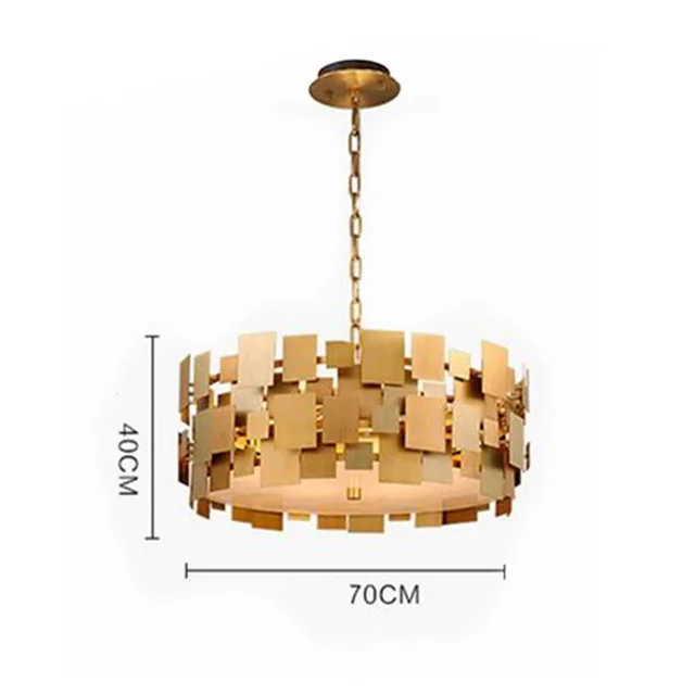 Dia70cm xH28cm Скандинавский современный Lustre Luminarie Led E14 подвесной светильник вращающаяся стальная подвесная цепь лампы Золотой покер Led Подвесная лампа - Цвет корпуса: Dia70cm xH28cm
