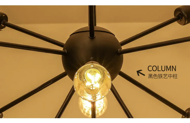 Подвесной светильник в скандинавском стиле ретро индастриал из черного железа