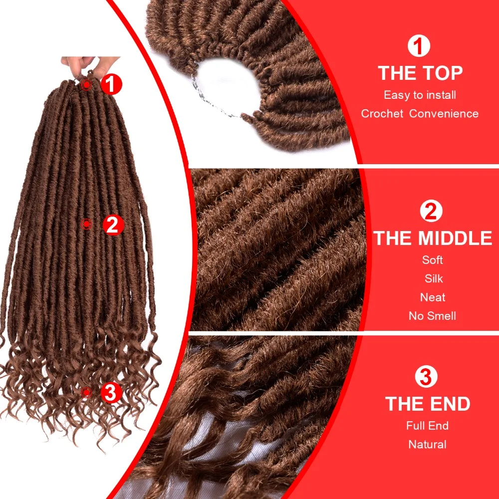 Silike Goddess Faux Locs 14 18 дюймов вязанные крючком косички волосы синтетические косички Наращивание волос 24 стойки/упаковка