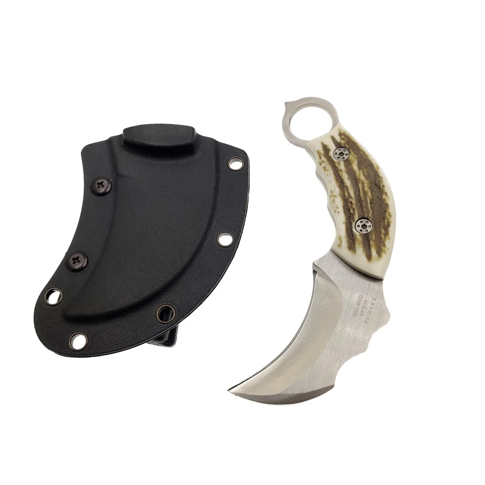 brown with case Swayboo Открытый нож Karambit охотничьи ножи инструмент для кемпинга тактический нож для выживания нож из нержавеющей стали Скорпион коготь нож оболочка - Цвет: brown with case